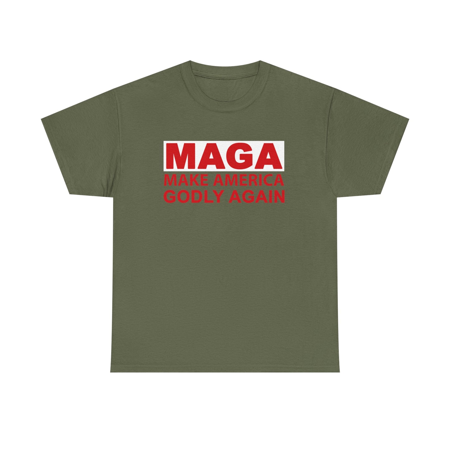 Unisex Heavy Cotton Tee - MAGA Make America Godly Again, T-Shirt, Statement Tee, Gift for Conservatives, Casual Wear