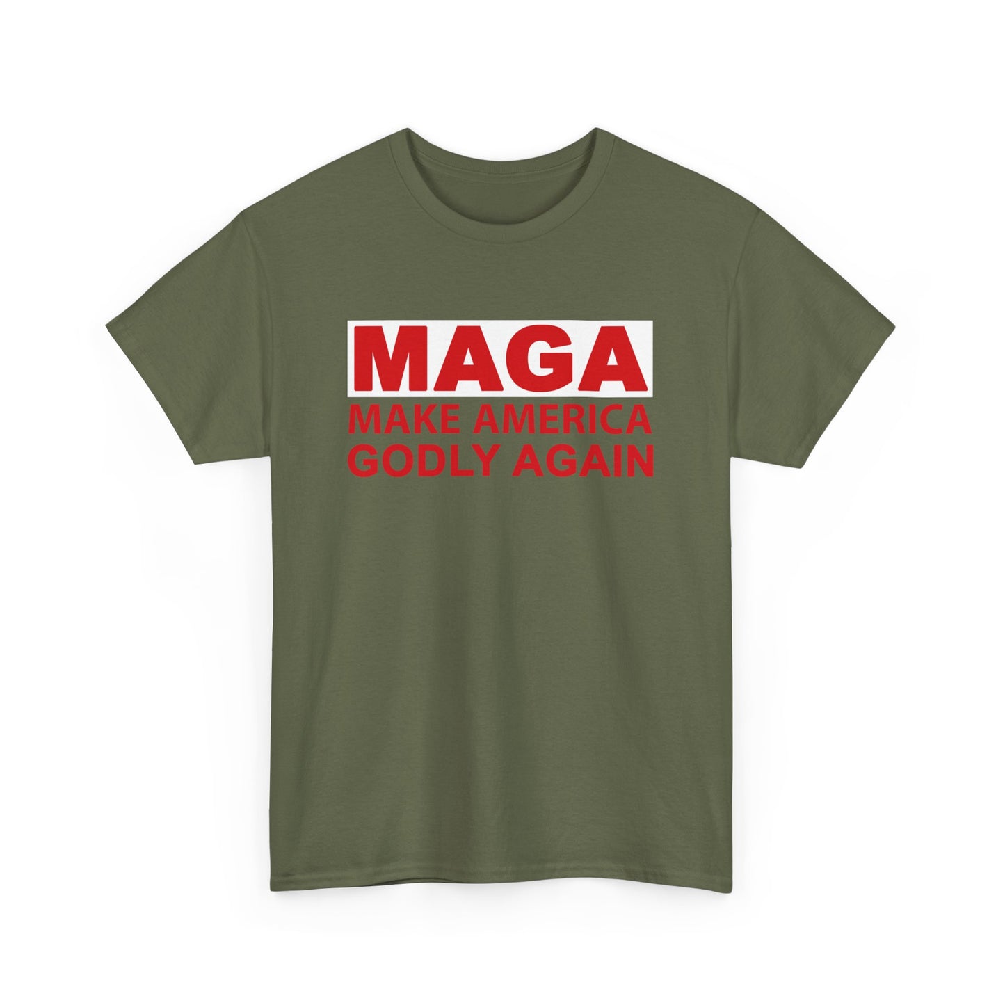 Unisex Heavy Cotton Tee - MAGA Make America Godly Again, T-Shirt, Statement Tee, Gift for Conservatives, Casual Wear