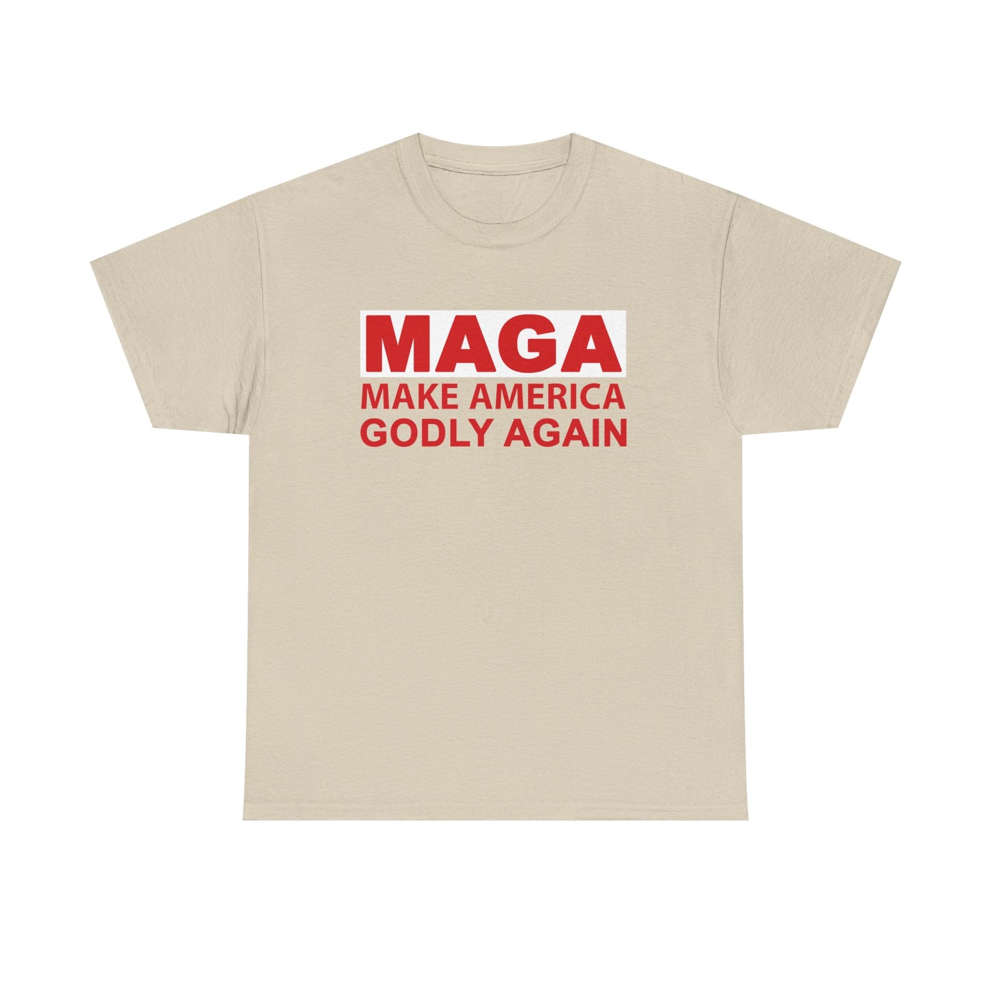 Unisex Heavy Cotton Tee - MAGA Make America Godly Again, T-Shirt, Statement Tee, Gift for Conservatives, Casual Wear